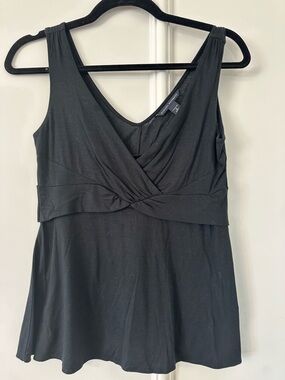 Banana Republic Black Twisted V-Neck Tank Top